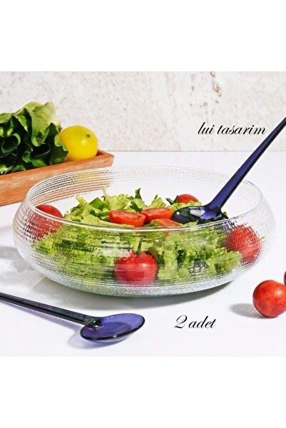 Lui Tasarım 2 li Cam Salata Sunum Kasesi Sofra Dekorasyon