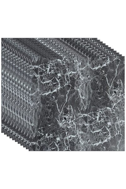 NEXTLY Set 24 x Plăci de pardoseală autoadezive din PVC, negru-alb