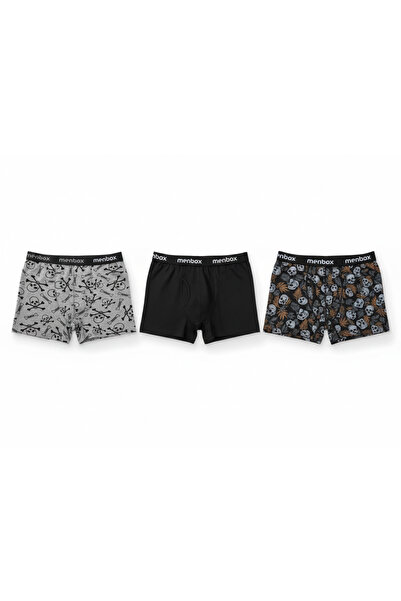 MENBOX 3'lü Desenli Erkek Boxer Set