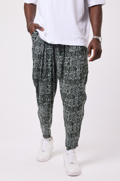 Superbluemexico Unisex Street Style Printed Wrinkled Sports Baggy Trousers