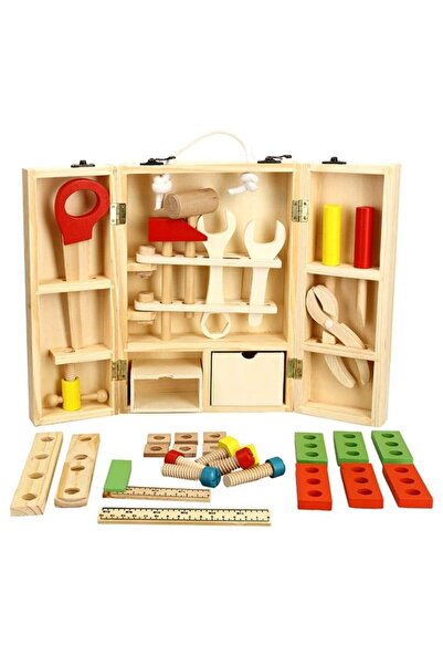 Montessori Trusa de scule din lemn cu 40 de accesorii