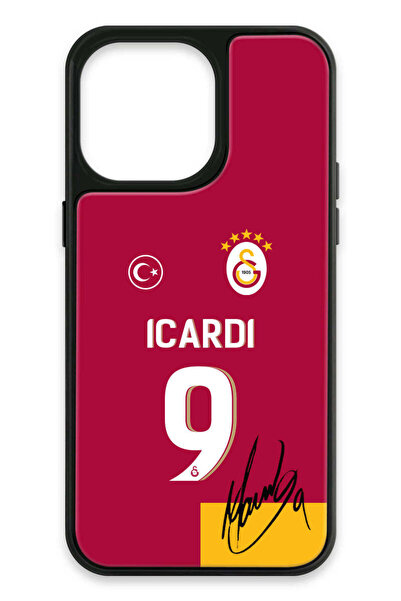 Galatasaray iPhone 14 Pro Max Uyumlu Mauro Icardi Parçalı Forma İmzalı Cam Li...