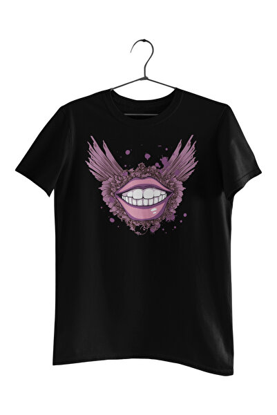 Generic (Unbranded) Malfin Premium Black T-Shirt with Kiss Print, Size S