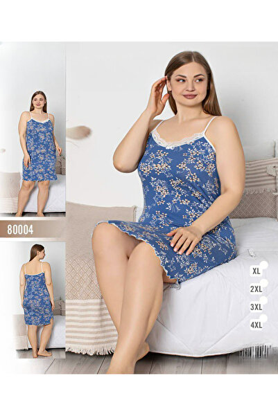 turkish Women's nightgown with a delicate floral print and lace trim – calmin...