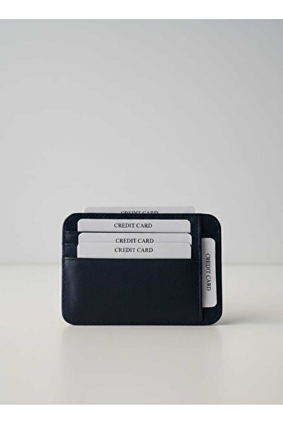Carenzo Men's Slim Card Holder Black Navy Blue