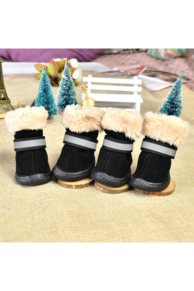 PAKEWAY Waterproof Dog Shoes with Reflective Features and Velcro Straps for S...