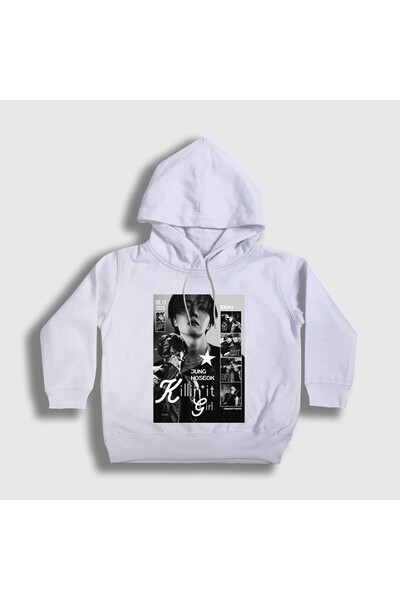 Presmono Hanorac cu glugă unisex pentru copii, alb, Killin It Girl J-Hope Jun...