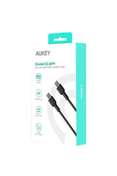 AUKEY CB-NCC1 Cablu de alimentare USB-C Tip-C 60W 3A 1m Nailon Negru