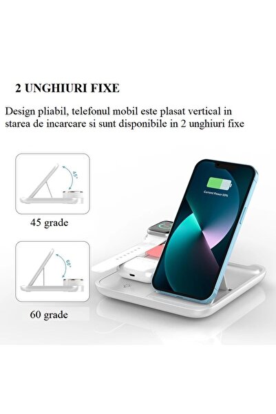 OEM Incarcator Wireless Pliabi Fast Charger 15W, Lumina ambientala, Incarcare Rapida