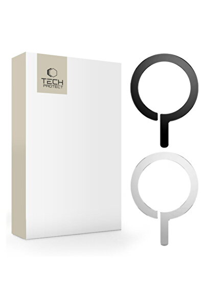 Tech-Protect METALRING MAGSAFE UNIVERSAL MAGNETIC RING 2-PACK BLACK & SILVER