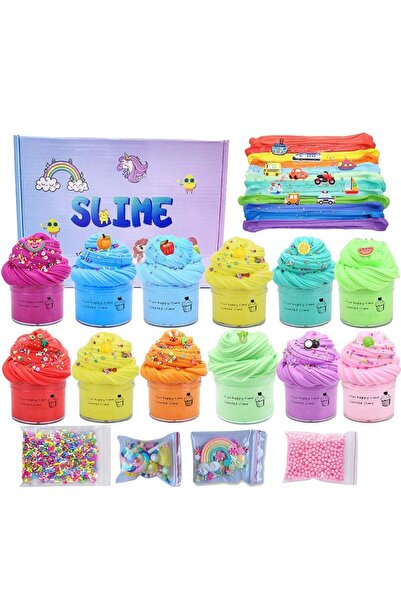 Maanys Slime Kit, Pack of 12 Butter Slime Set Non-Sticky Stretchy