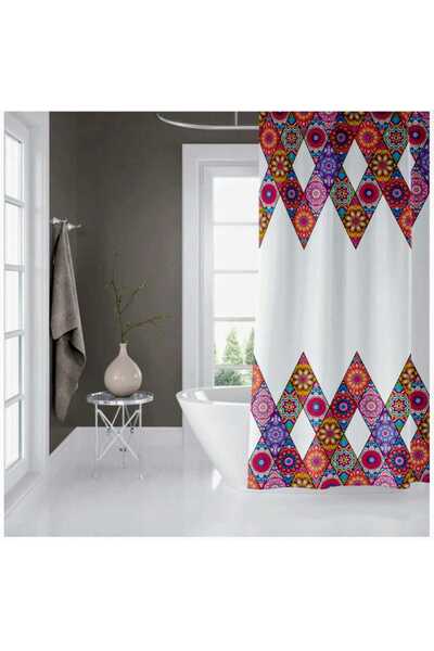 Blue Home Tropik Polyester Fabric Bathroom Curtain Domestic Production Shower...