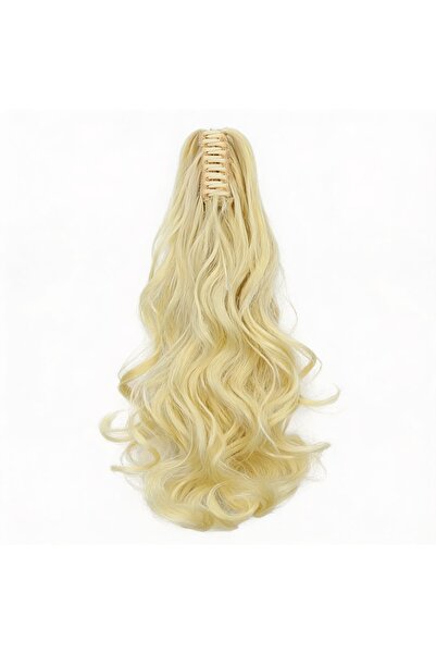 SADOER Extensie coadă de cal ondulată cu clips, 20 cm, blond auriu