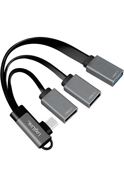 LogiLink UA0361, 2 x USB 2.0, 1 x USB 3.2 gen 1, Black/Grey