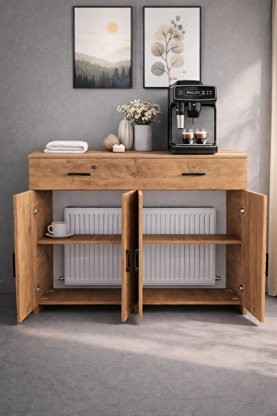 bangu Kapaklı Petek Üstü Kahve Köşesi Dolabı ( Derinlik 47 cm ) Çok Amaçlı Dr...