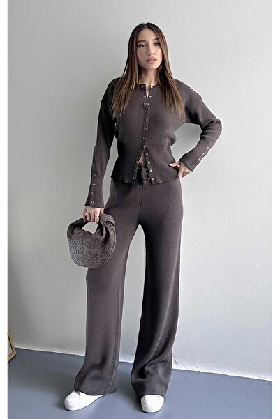 yeditepe fashion Set de tricotaje Ella cu croială subțire și capse cu închide...