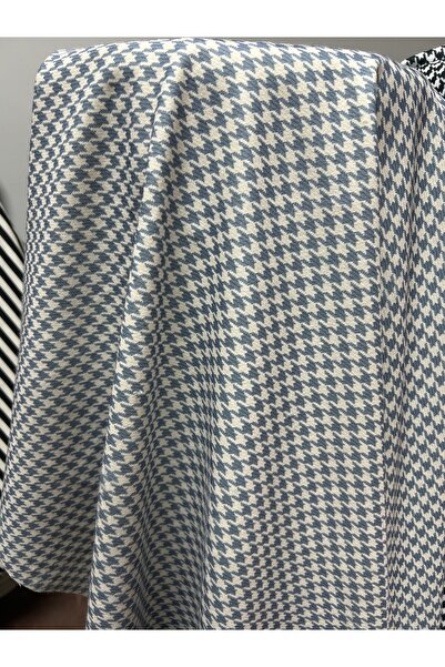 çataloğlu tekstil Blue Cream Crow's Feet Pattern Upholstery Fabric Sofa Sofa ...