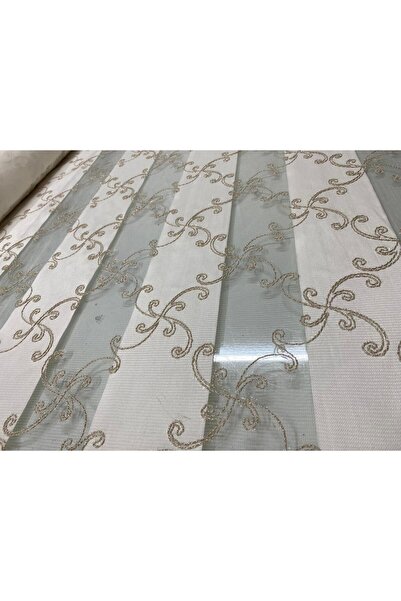 Hozari desenli zebra perde (kahverengi desen)