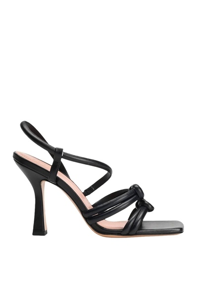 8 By Yoox Leather sandals with square toe and high heel