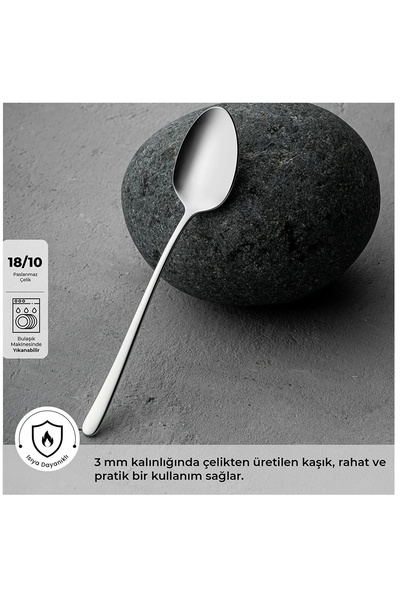 Emsan Titan 12 Adet Yemek Kaşığı 18/10 Paslanmaz Çelik 3 mm