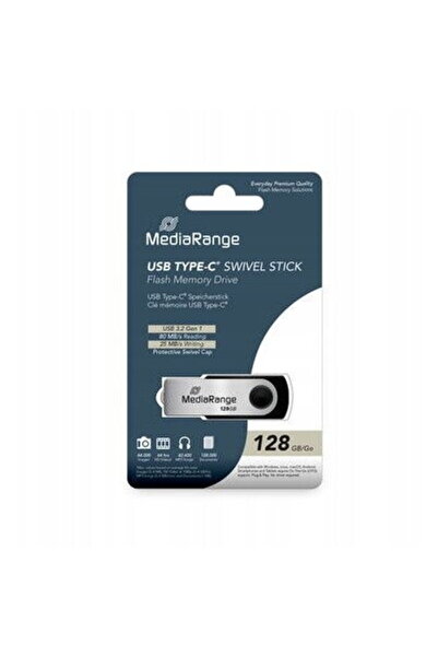 MediaRange MR1954, 128 GB, USB 3.2, Black/Silver