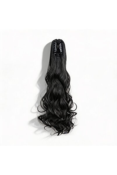 SADOER Extensie coadă de cal ondulată cu clips, 50 cm, brunetă