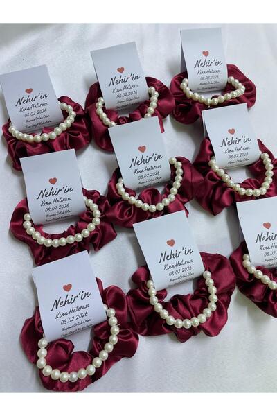 SANA ÖZEL HEDİYELİKLER Toka Saten + Bileklik + İsim Kartlı Kına Hediyelik 10 ...