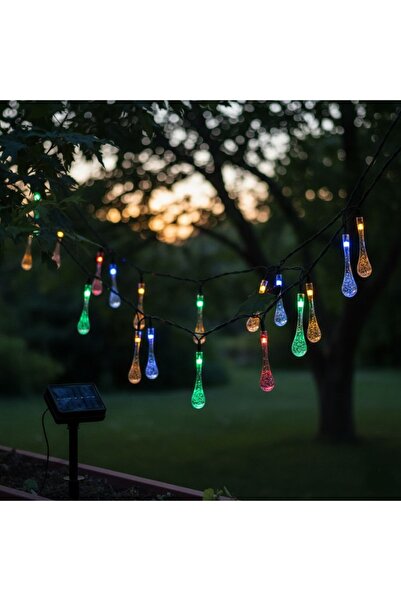 gaman Güneş Enerjili Damla LED Aydınlatma - 12 Metre Bahçe, Balkon ve Teras i...