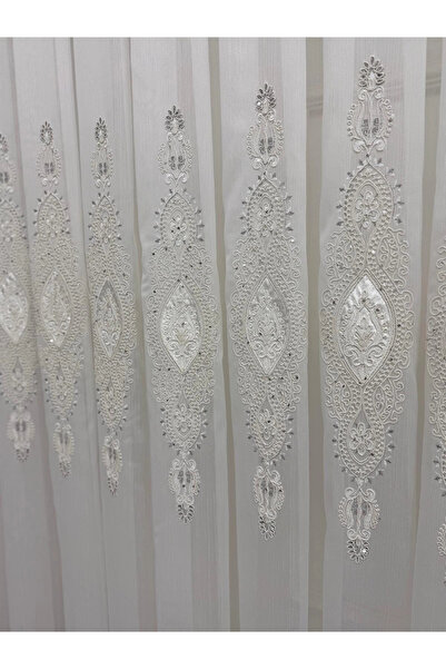 NİVEMESHOME ELİSYA 3812 GÜMÜŞ IŞILTI ستارة من قماش التول البامبو المطوي 1/2.5