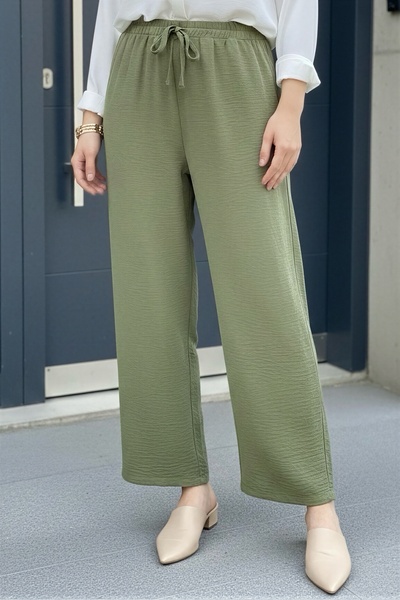 İmajButik Khaki Wide Leg Ayrobin Trousers