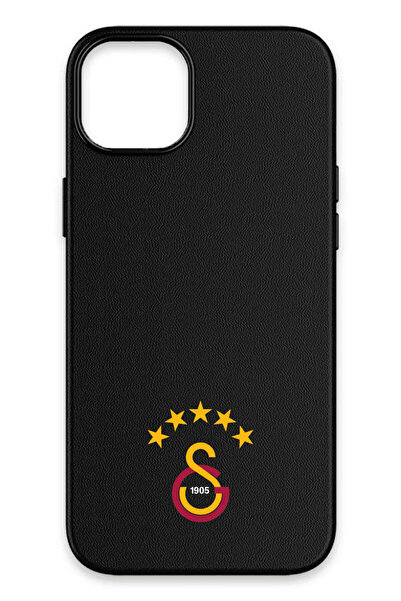 Galatasaray iPhone 15 Uyumlu 5 Yıldız Arma Deri Magsafe Lisanslı Telefon Kılıfı