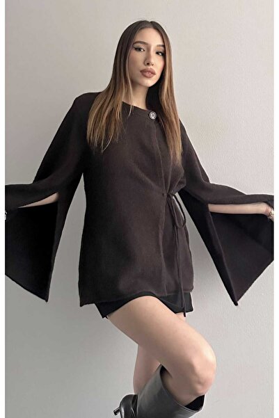 yeditepe fashion Cape Cut Wool Blend Voss Knitwear