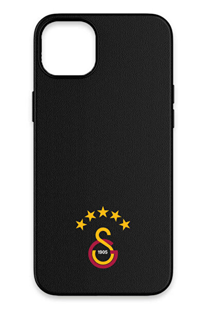 Galatasaray iPhone 14 Uyumlu 5 Yıldız Arma Deri Magsafe Lisanslı Telefon Kılıfı