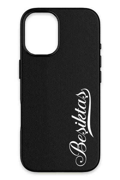 Beşiktaş iPhone 17 Uyumlu El Yazı Deri Magsafe Lisanslı Telefon Kılıfı