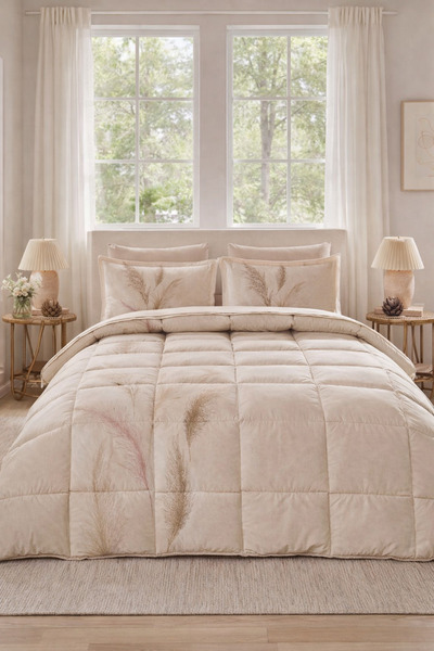 Özdilek Miscanthus Uyku Seti Çift Kişilik - KREM