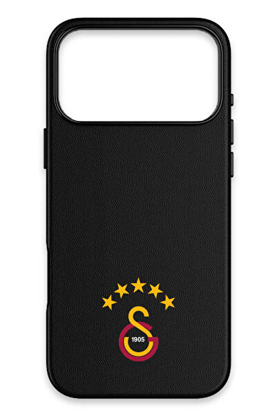 Galatasaray iPhone 17 Pro Uyumlu 5 Yıldız Arma Deri Magsafe Lisanslı Telefon ...