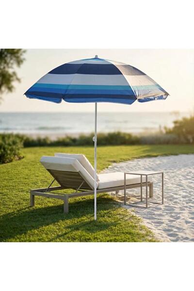 Gift Lifes Plaj Deniz Bahçe Balkon Piknik Kamp Güneş Şemsiyesi Katlanır Mavi ...
