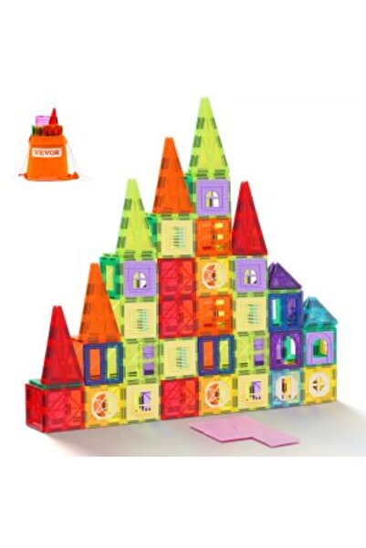 VEVOR Plăci magnetice, 121 buc. blocuri de construcție magnetice pentru copii