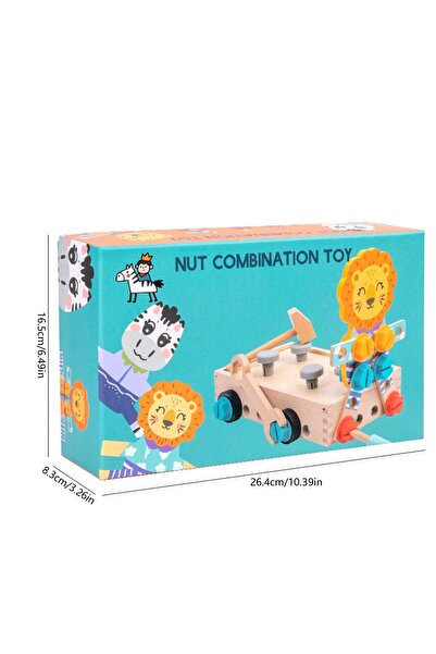 Zebra Set de joaca bricolaj, pentru copii 3 ani+, din lemn, cu 44 piese, 25x1...