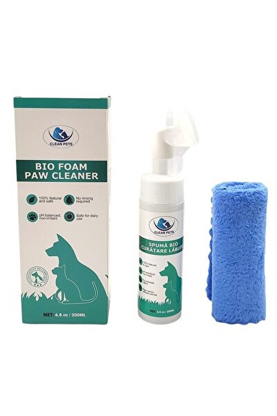 Clean Pets Κιτ Bio Foam + Paw Cleaning Towel, Καθαρά Κατοικίδια, 200 ml