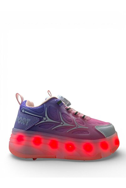 Marco Kids 1801 Girl's Pink Lighted Wheeled Sneaker