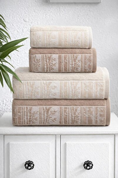 ÖZLÜ TEKSTİL %100 Bambu 4 Parça Hamam Seti