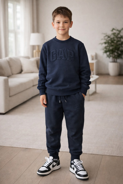 Uğur bebe Set de trening unisex pentru copii, negru, cu trei fire, fără firme...