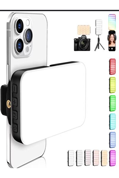 CAILON Şarjlı Selfie Işığı 2000mAh RGB LED 5 Mod 10 Seviye Tripod Uyumlu 360°...