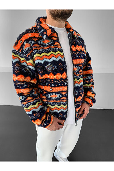 NO1 KONSEPT Kalın Gramajlı Premium Renkli Sherpa Peluş Ceket