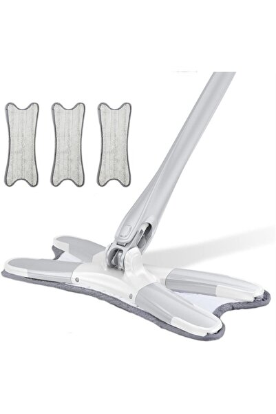 Generic X-Type Squeeze Mop with 6Pcs Reusable Microfiber Pads
