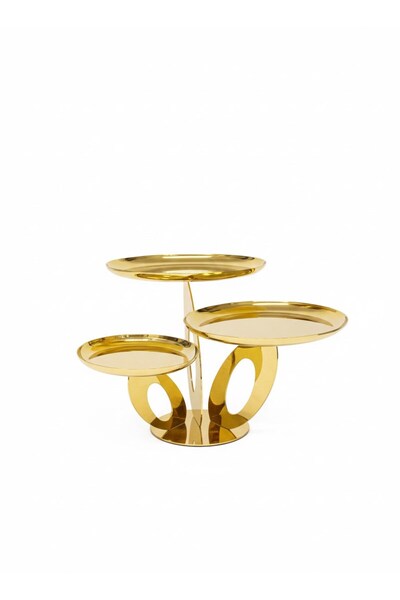 Mondecor QUEEN GOLD 3 LÜ SUNUM TABAĞI 26X20X15 CM