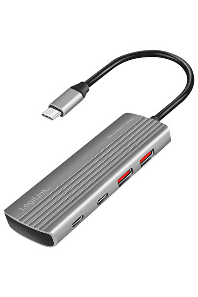 LogiLink UA0413, 100 W, Ultra-Subțire, 2 x USB-A, 2 x USB-C, cu PD, Gri