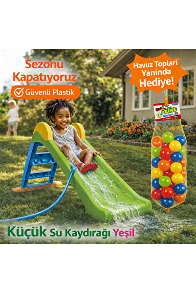 Sayıcı Kids KÜÇÜK SU KAYDIRAĞI YEŞİL + HAVUZ TOPLARI