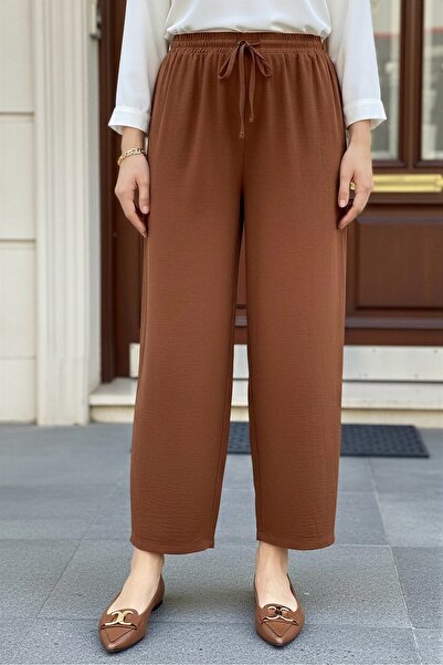 İmajButik Tan Wide Leg Ayrobin Pants